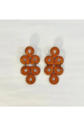 Burnt Orange Straw Ginger Earrings