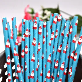 Christmas party decorative paper straw beverage juice