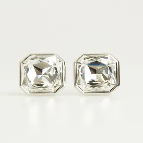 Clear Crystal Square Cufflinks