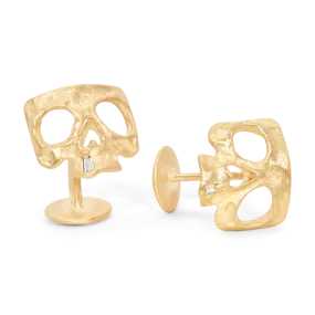 Diamond Snaggletooth Skull Cufflinks - 11684