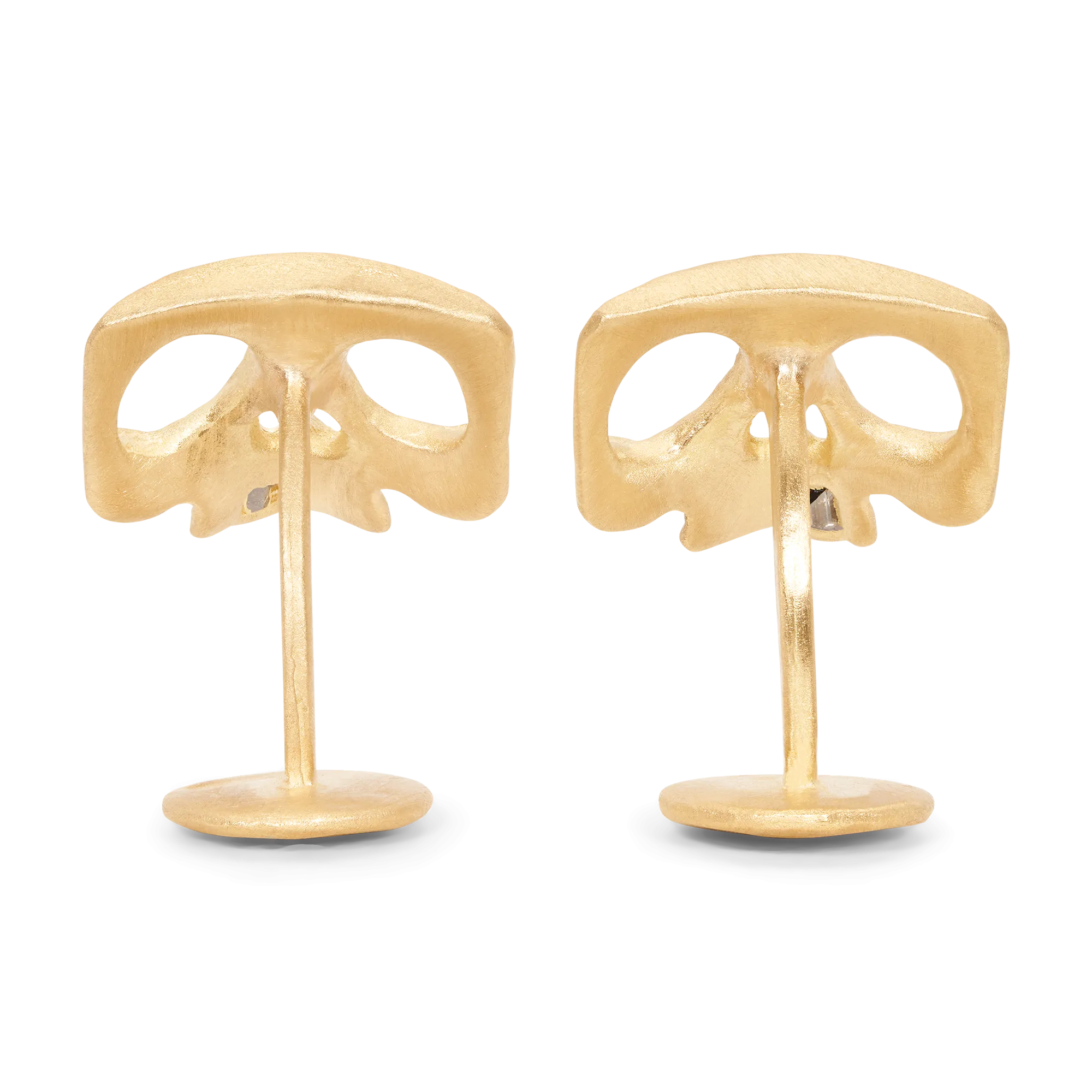 Diamond Snaggletooth Skull Cufflinks - 11684