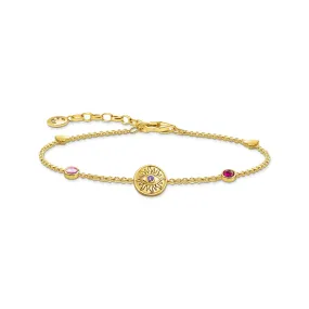 Gold Cosmic Sun Coin Bracelet