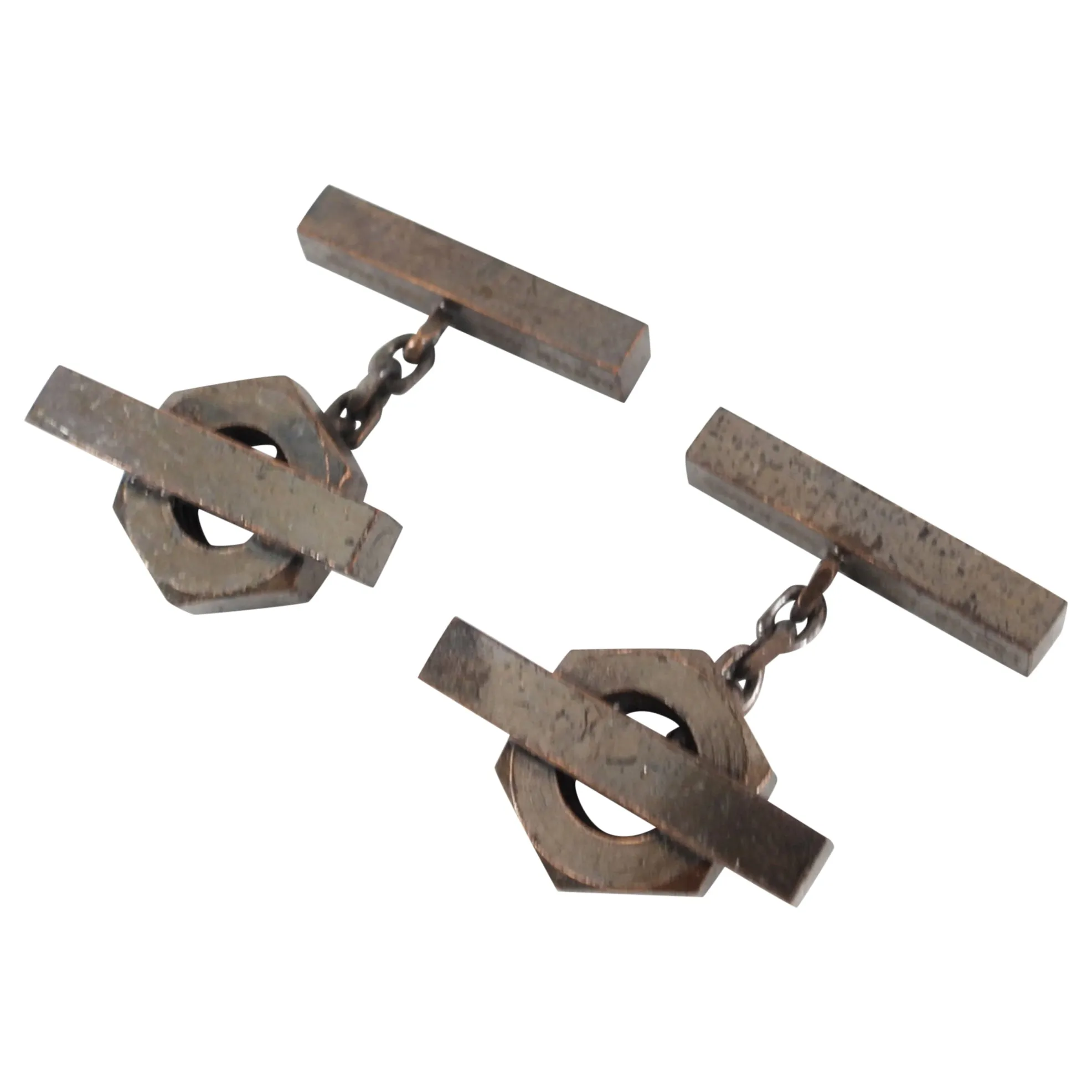 Lanvin Antiqued Copper Cufflinks