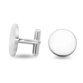 Large Stainless Steel Blank Round Cufflinks / SBB0092