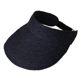 Natural Straw Peak Raffia Hat - Black