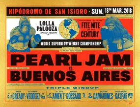 Pearl Jam 2018 Buenos Aires "Golden Gloves" Edition Poster