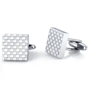 Stainless Steel Checkerboard Square Cufflinks