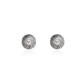 Sun Disc Stud Earrings