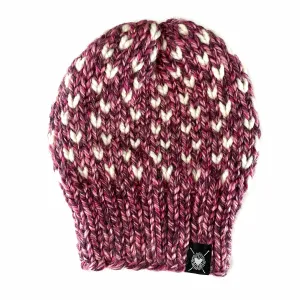 Tiny Hearts Slouchy Beanie in Razzmatazz